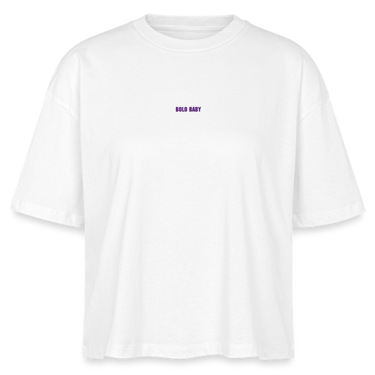 FINE.MAFI Frauen Boxy Bio-T-Shirt Bolo - Weiß