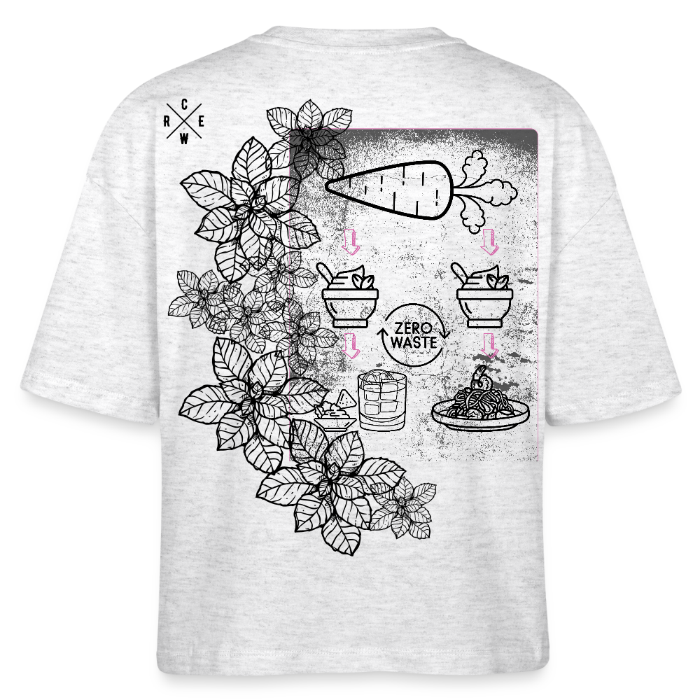 FINE.MAFI Frauen Boxy Bio-T-Shirt Zero Waste - Weiß meliert