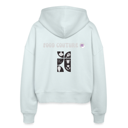 Food Couture Boxy Frauen Bio Zip Hoodie - Eisblau