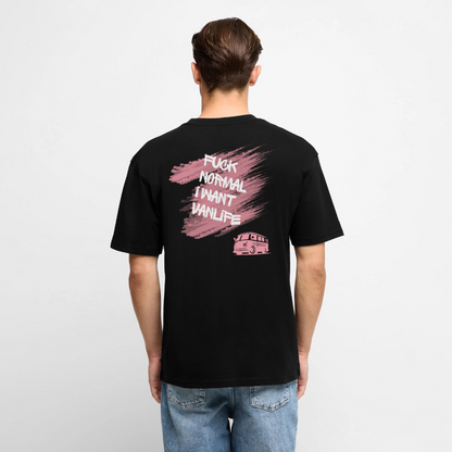 Vanlife Unisex Premium Oversized Bio T-Shirt F.UCK Normal Black - Schwarz