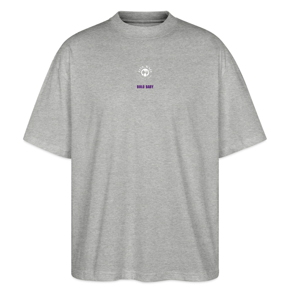 FOOD LOVE Unisex Oversize Bio-T-Shirt Bolo - Grau meliert