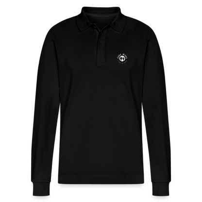 Food Couture Unisex Bio-Langarm-Poloshirt - Schwarz