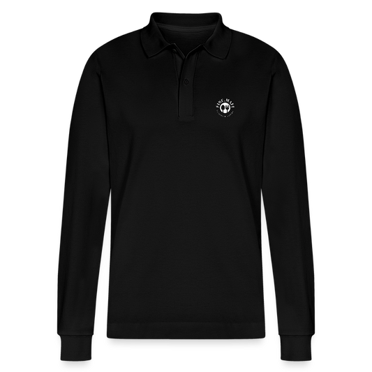 Food Couture Unisex Bio-Langarm-Poloshirt - Schwarz