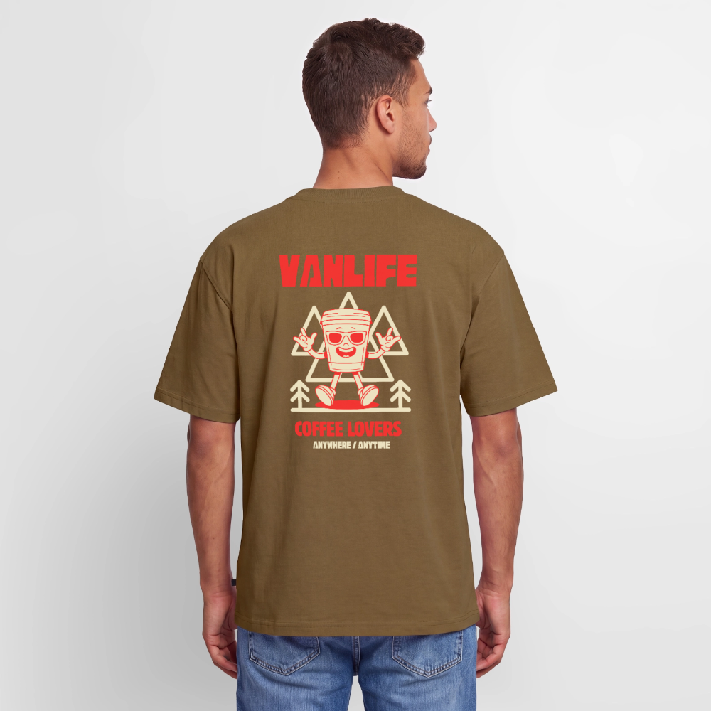 Vanlife Unisex Premium Oversized Bio T-Shirt Coffee - Nussbraun