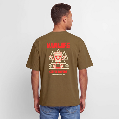 Vanlife Unisex Premium Oversized Bio T-Shirt Coffee - Nussbraun
