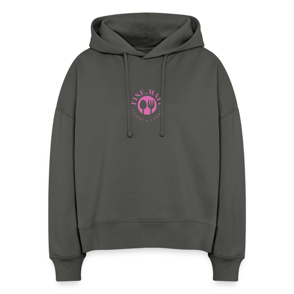 Food Couture Boxy Frauen Bio Hoodie - Anthrazit