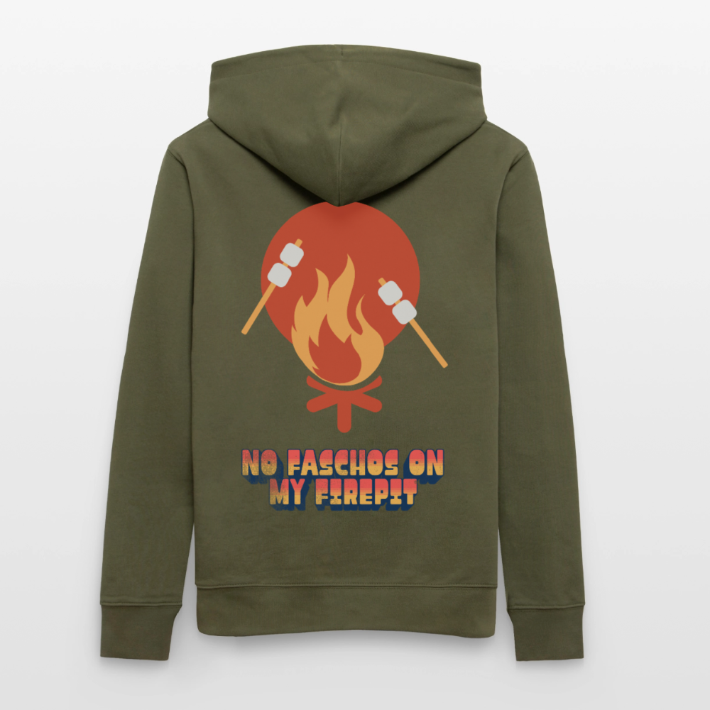 Vanlife Unisex Bio-Hoodie Firepit - Khaki Grün