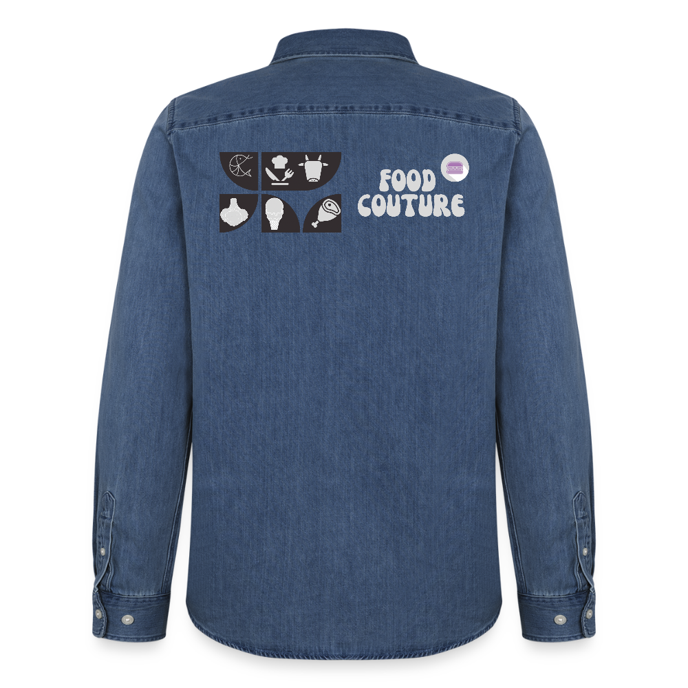 Food Couture Denim Hemd - verwaschenes Mittelblau 