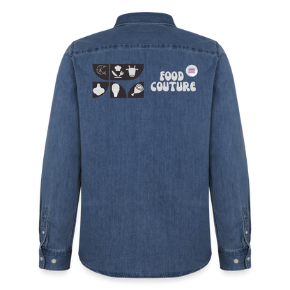 Food Couture Denim Hemd - verwaschenes Mittelblau 