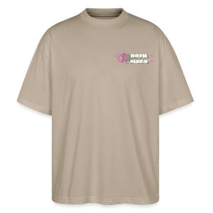 FINE.MAFI Oversized Unisex Bio T-Shirt Both Sides Pig - Steingrau