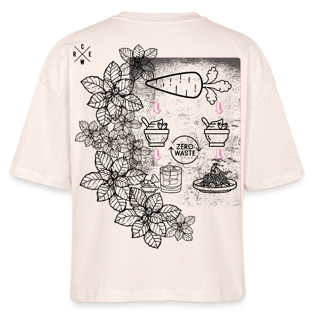 FINE.MAFI Frauen Boxy Bio-T-Shirt Zero Waste - Weißgrau