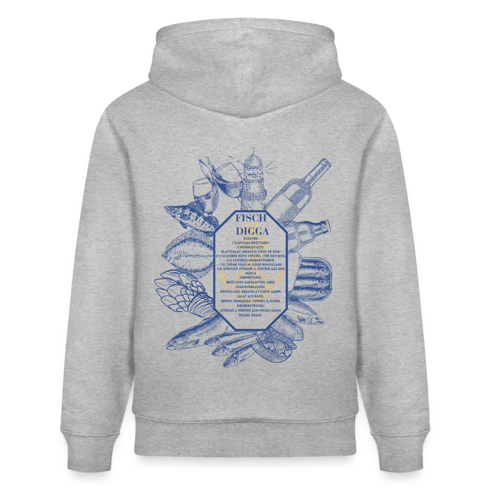 FOOD LOVE Unisex Bio-Hoodie DIGGA - Grau meliert