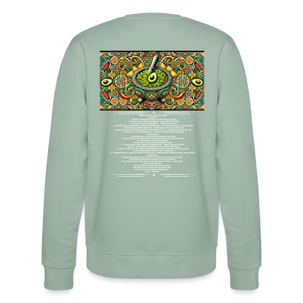 FOOD LOVE Unisex Bio-Sweatshirt Guaca - Helles Graugrün