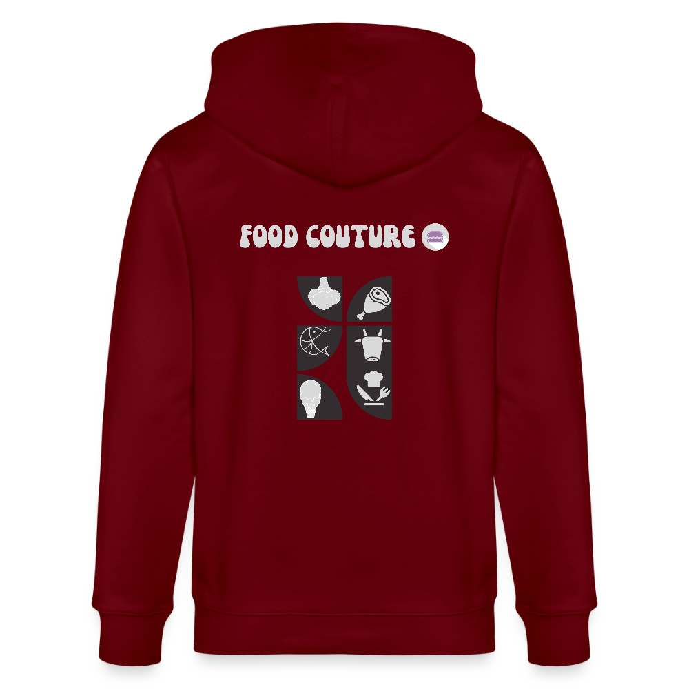Food Couture Unisex Bio-Kapuzenjacke - Burgunderrot