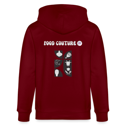 Food Couture Unisex Bio-Kapuzenjacke - Burgunderrot