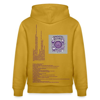 FOOD LOVE Unisex Bio Hoodie Bolo Stile - Ocker