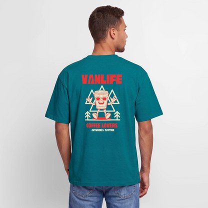 Vanlife Unisex Premium Oversized Bio T-Shirt Coffee - Petrol