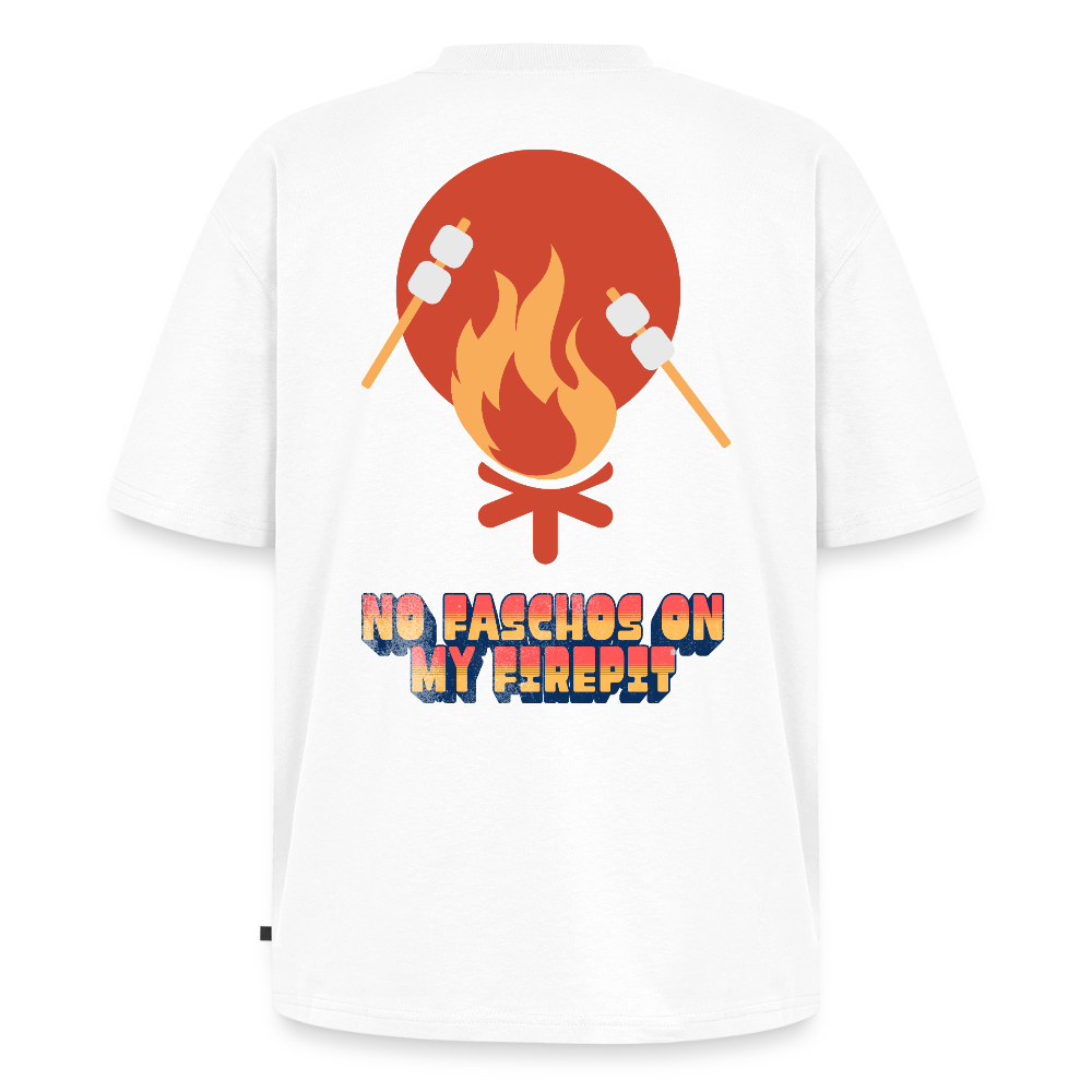 Vanlife Unisex Premium Oversized Bio T-Shirt Firepit - Weiß