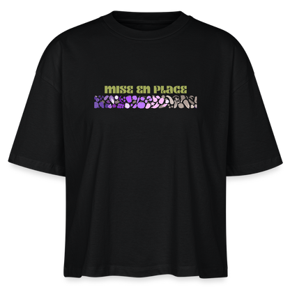 FINE MAFI Frauen Boxy Bio-T-Shirt Mise En Place - Schwarz