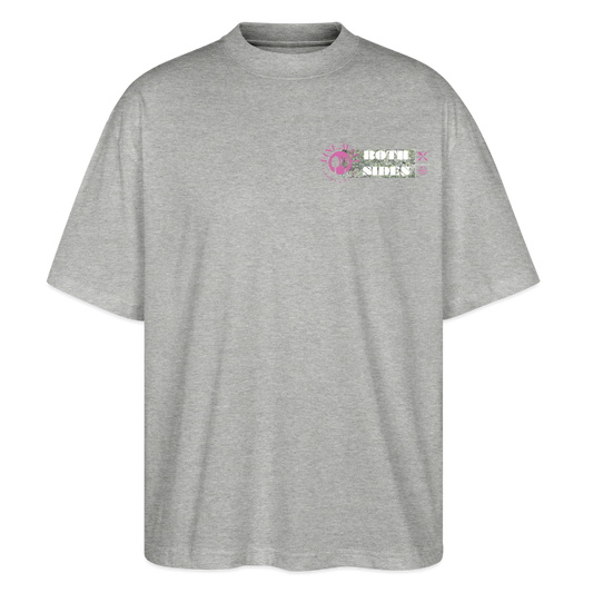 FINE.MAFI Oversized Unisex Bio T-Shirt Both Sides Pig - Grau meliert