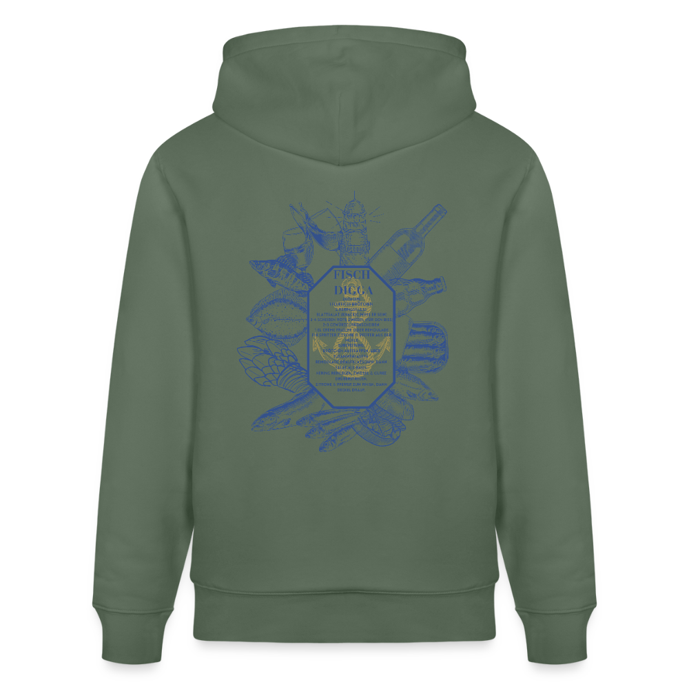 FOOD LOVE Unisex Bio-Hoodie DIGGA - Tanngrün