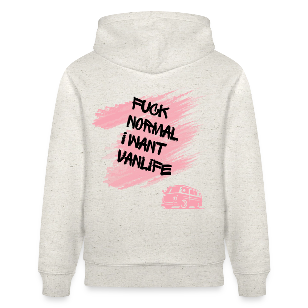 Vanlife Unisex Bio-Hoodie F.CK Normal - Beige meliert
