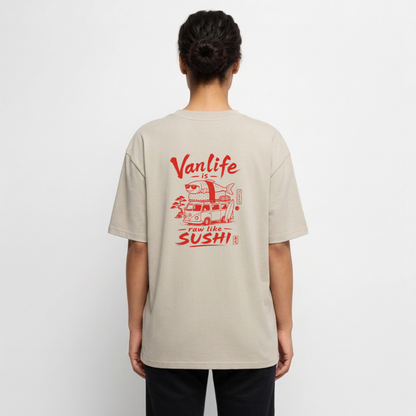 Vanlife Unisex Premium Oversized Bio T-Shirt Sushi - Beige